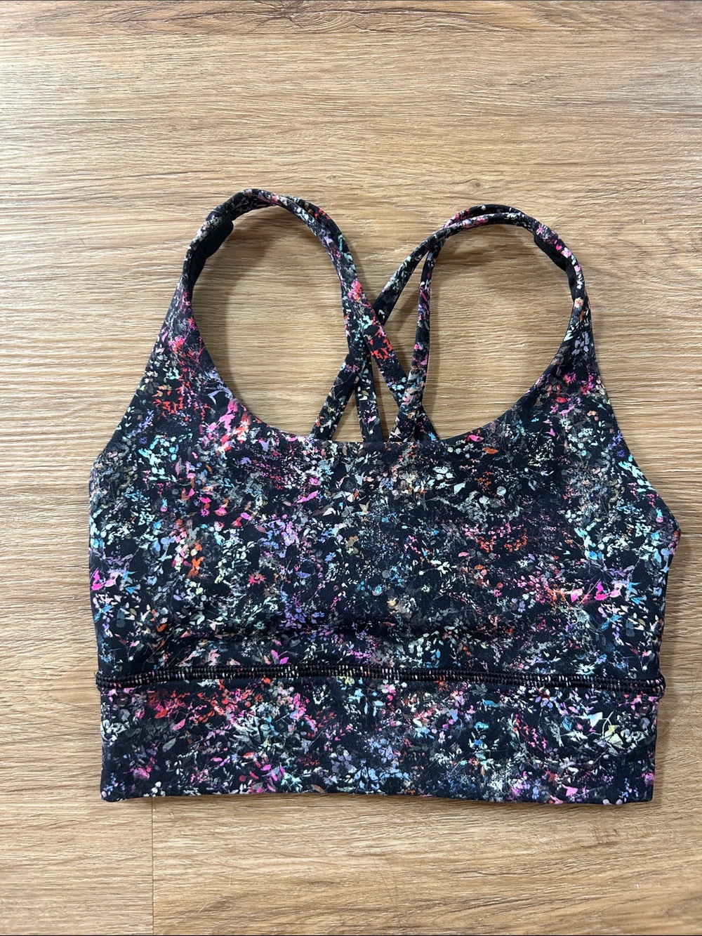 Lululemon Sports bra, black floral size 2